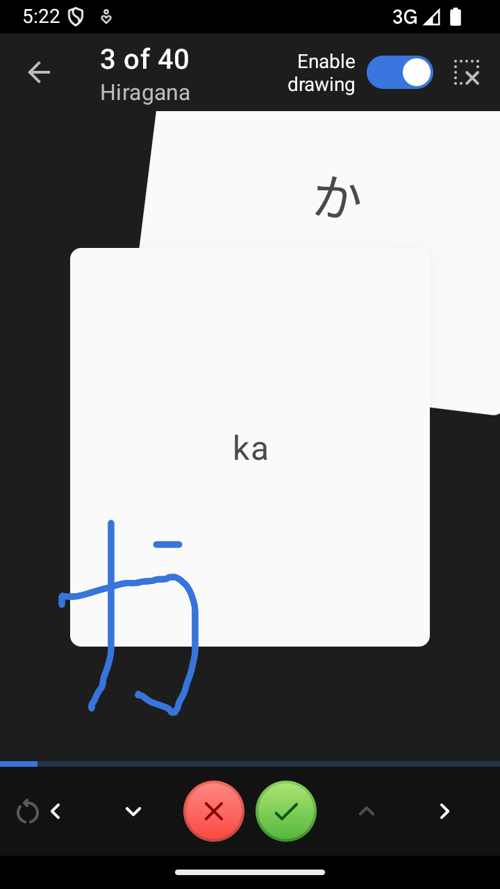 Drawing on notes, and flipping through facets in Merit Cards for Android